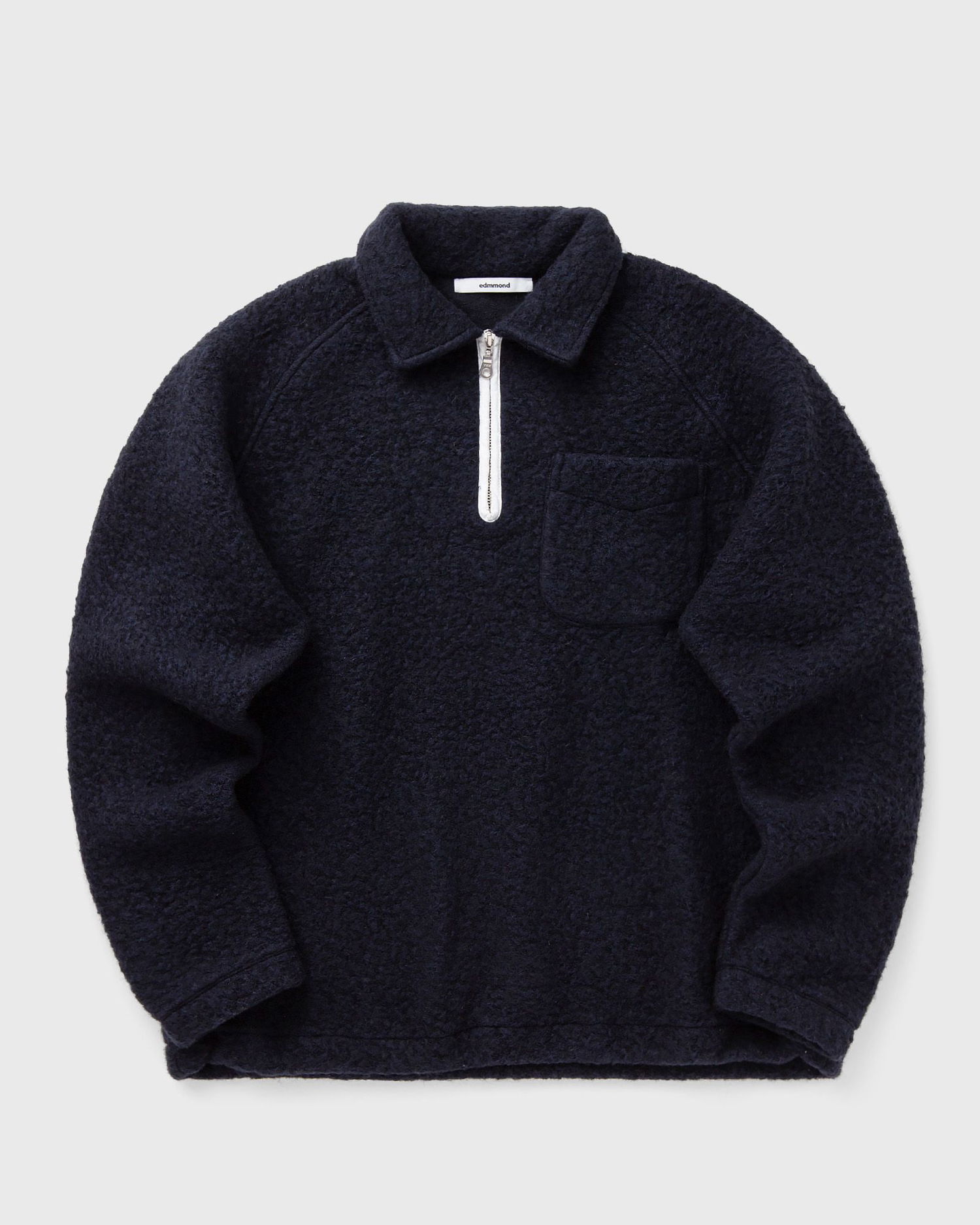 Sveter Edmmond Studios Unconventional Textured Half-Zip Polo with Chest Pocket Navy | 325-40-25590, 0