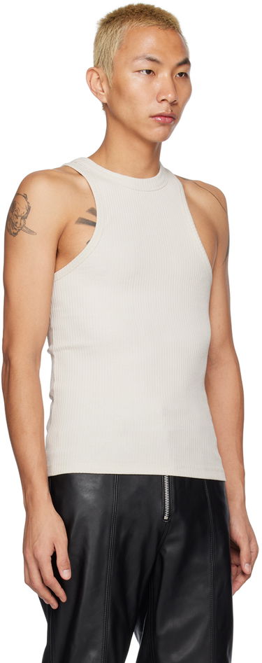 Tielko Han Kjøbenhavn Light Ribbed Racer Top Béžová | M-132460, 4