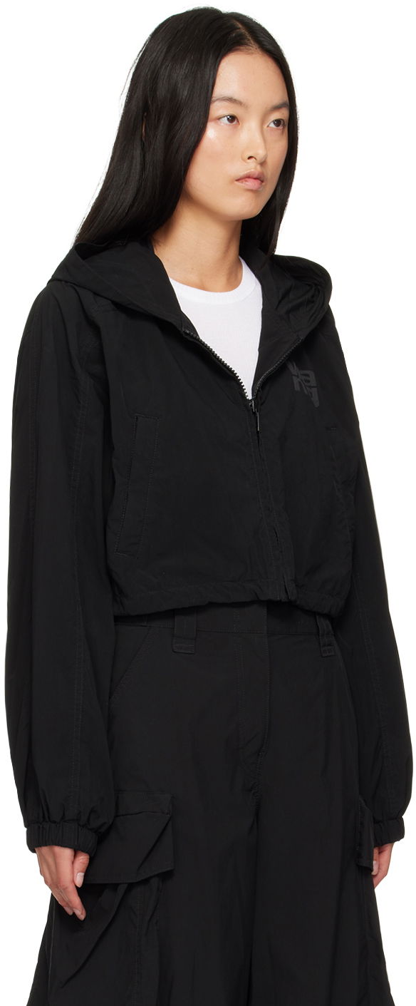 Mikina Alexander Wang Alexander Wang Logo Cropped Hooded Jacket Čierna | 4WC3242087, 1