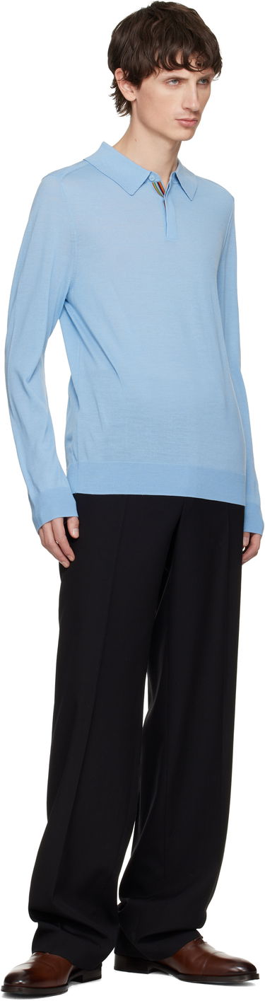 Polo tričko Paul Smith Merino Wool Knitted Long-Sleeve Polo Modrá | M1R-241Z-P02093-41, 3