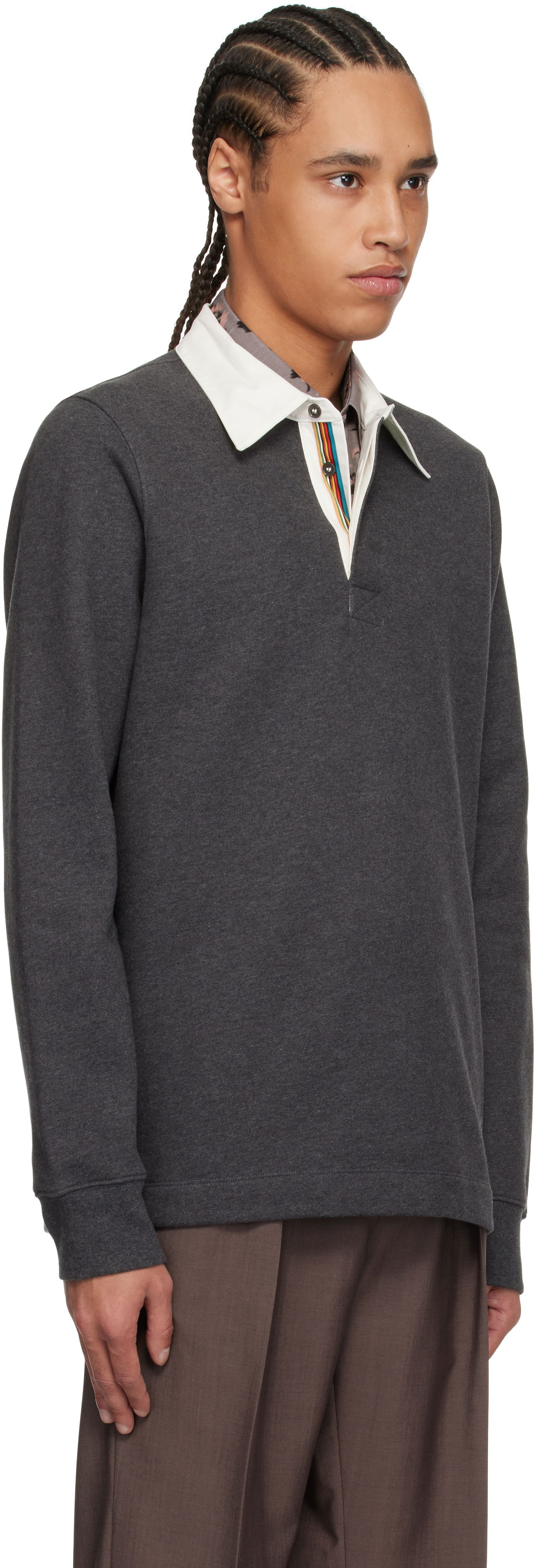 Mikina Paul Smith Paul Smith Contrast Collar Polo Šedá | M1R-390Z-PP4890-76, 1
