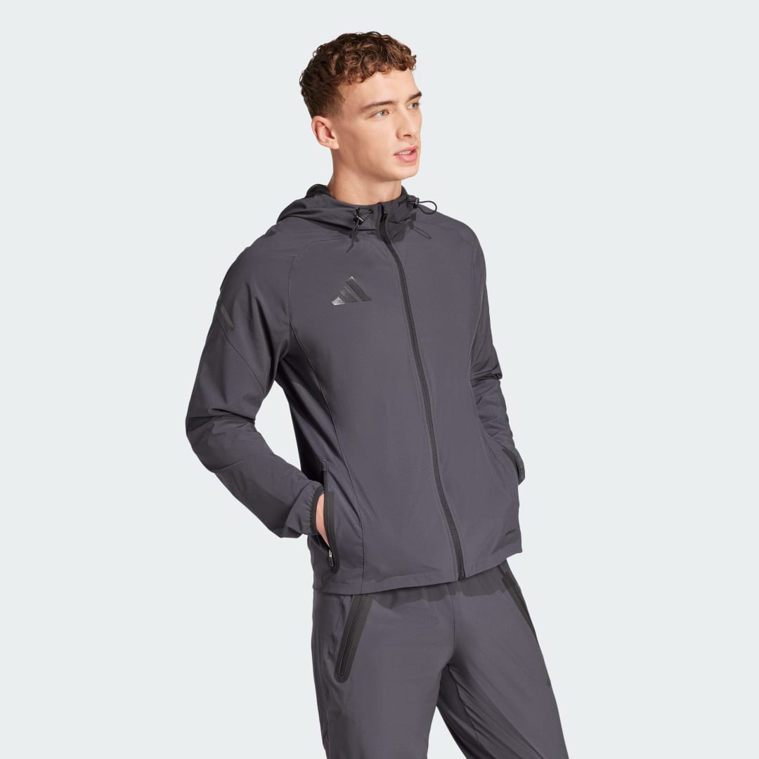 Vetrovka adidas Performance 25 Pro Vis Tech Travel Training Jacket Šedá | JY0484, 1