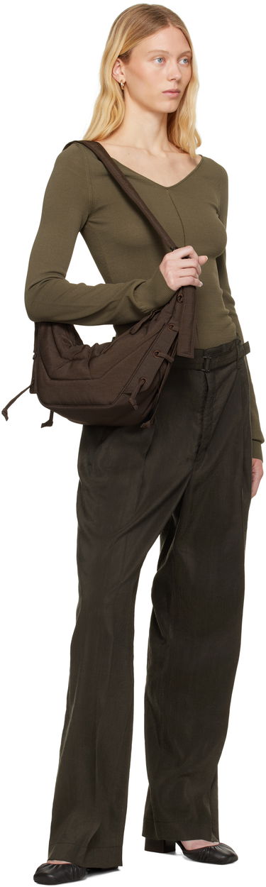 Nohavice LEMAIRE Lemaire Belted Relaxed Trousers Zelené | PA1206 LF1308, 3