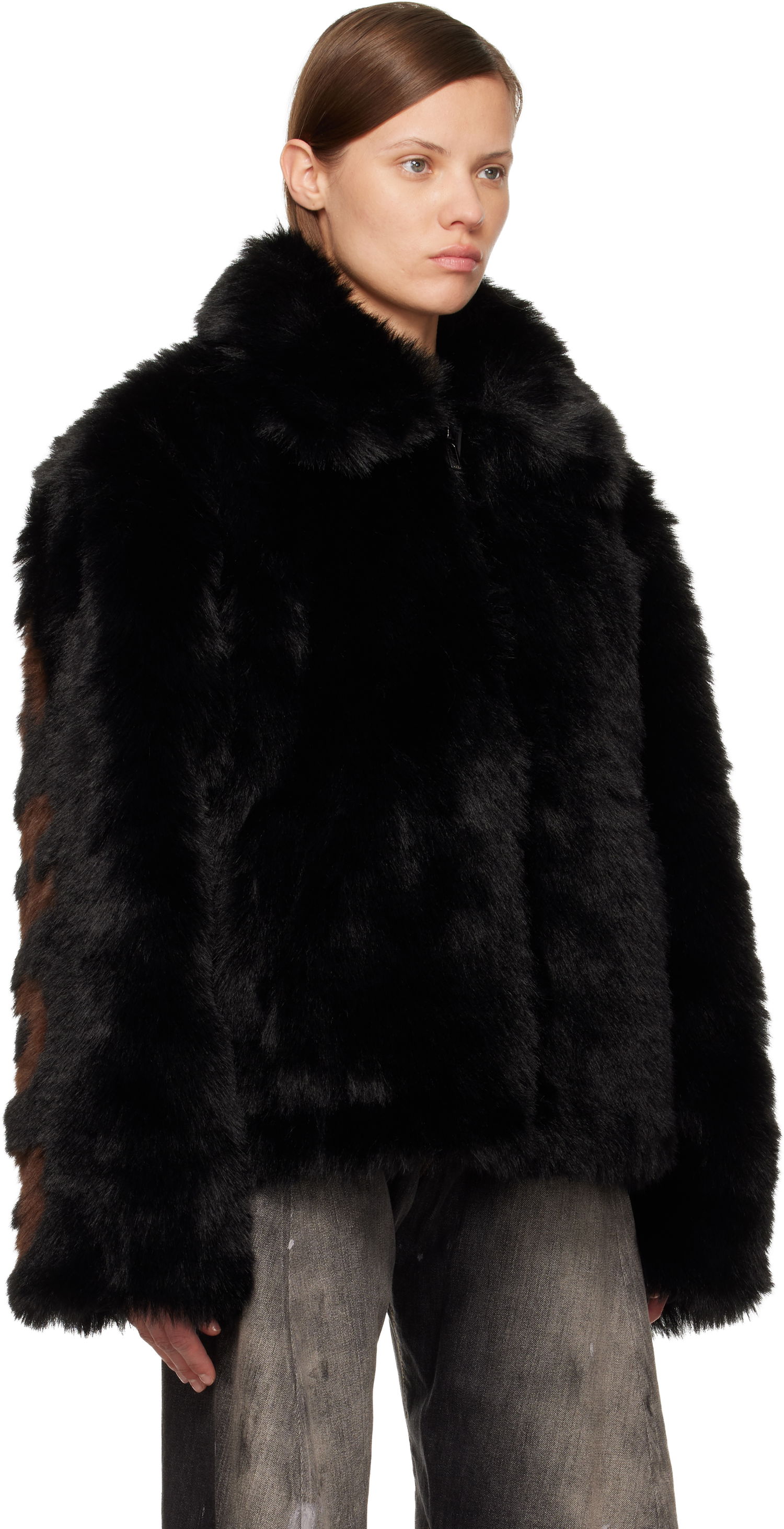 Bunda 032C 032c Muddy Faux-Fur Jacket Čierna | F25-URW-1904-000-W, 1