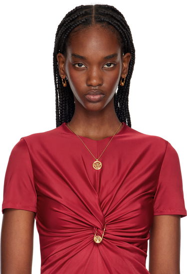 Prsteň Versace Women's Safety Pin Medusa Head Earrings Women's Gold Béžová | 1004827-1A00620-3J000, 3
