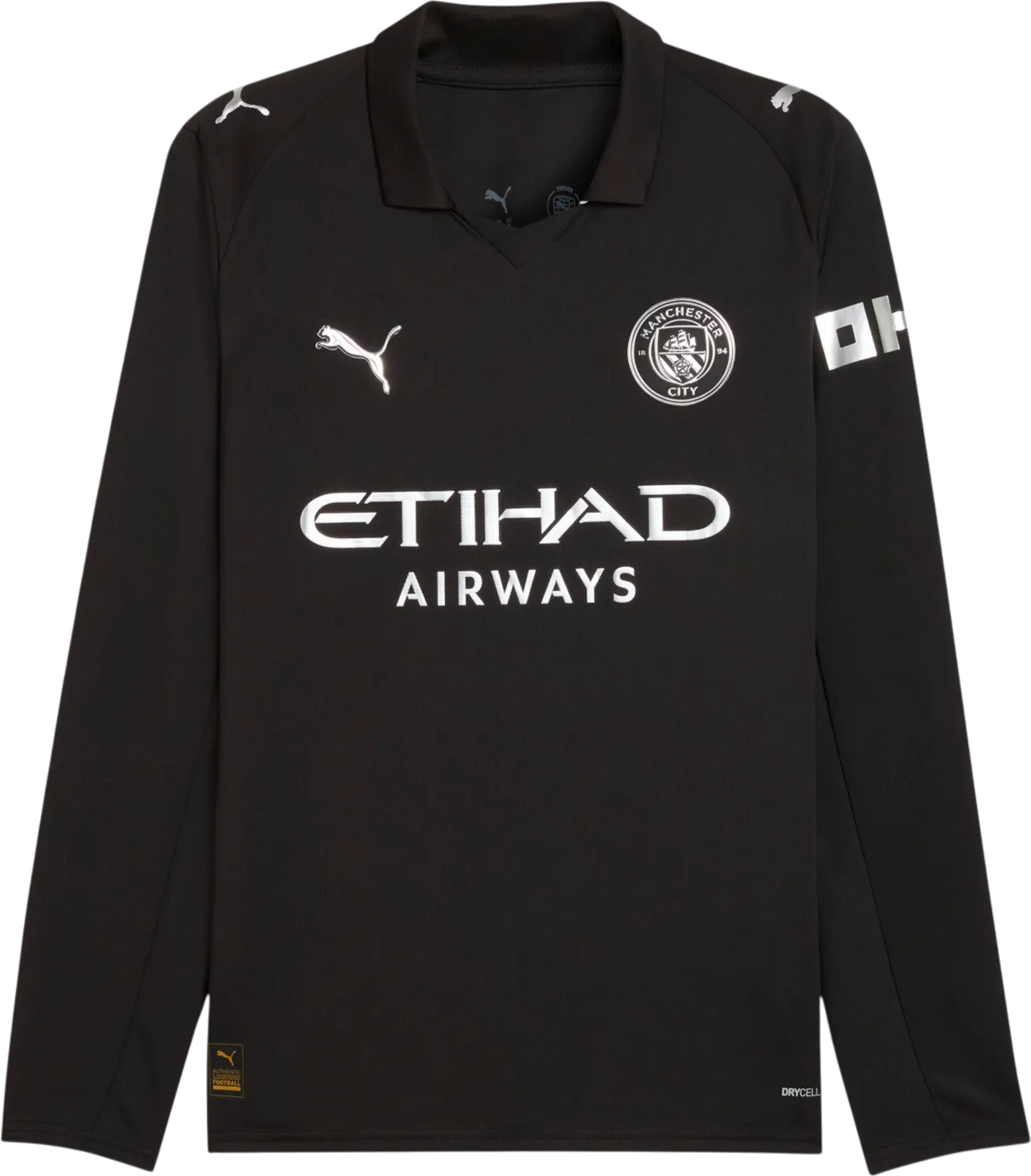 Dres Puma Manchester City Away Replica Jersey LS 2025/26 Čierna | 780351-02, 0