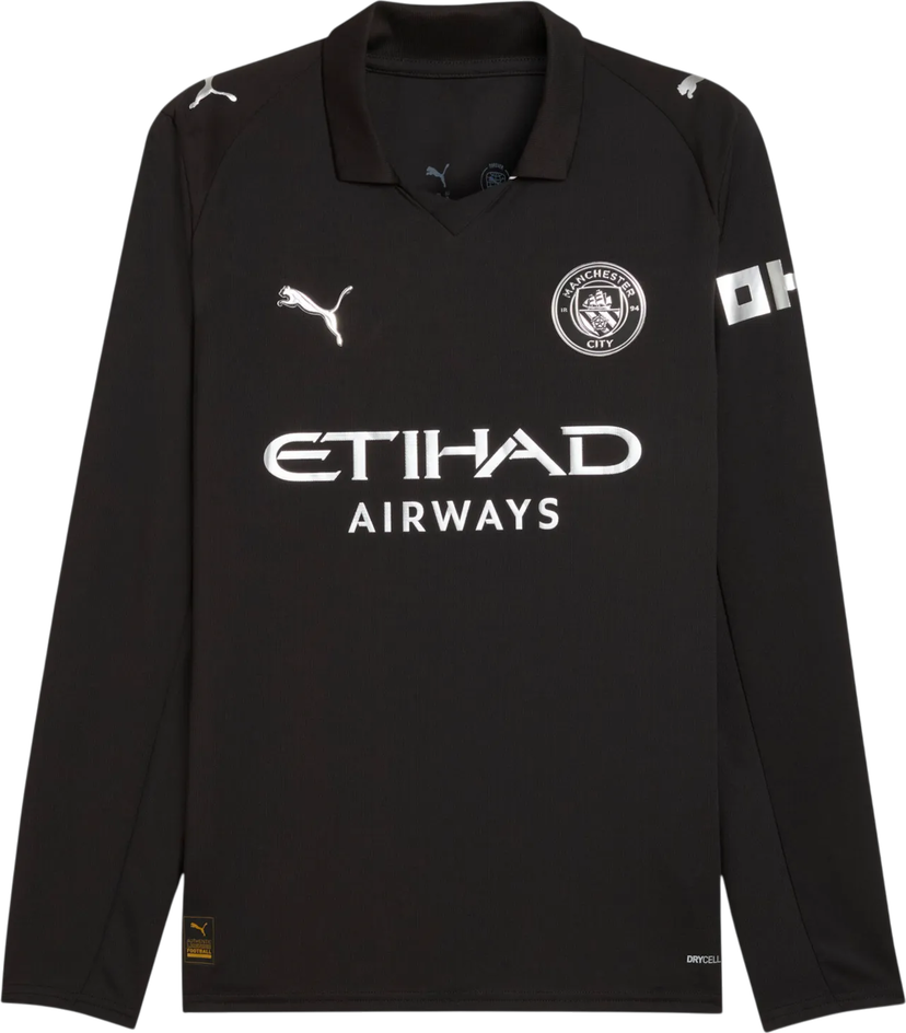 Dres Puma Manchester City Away Replica Jersey LS 2025/26 Čierna | 780351-02
