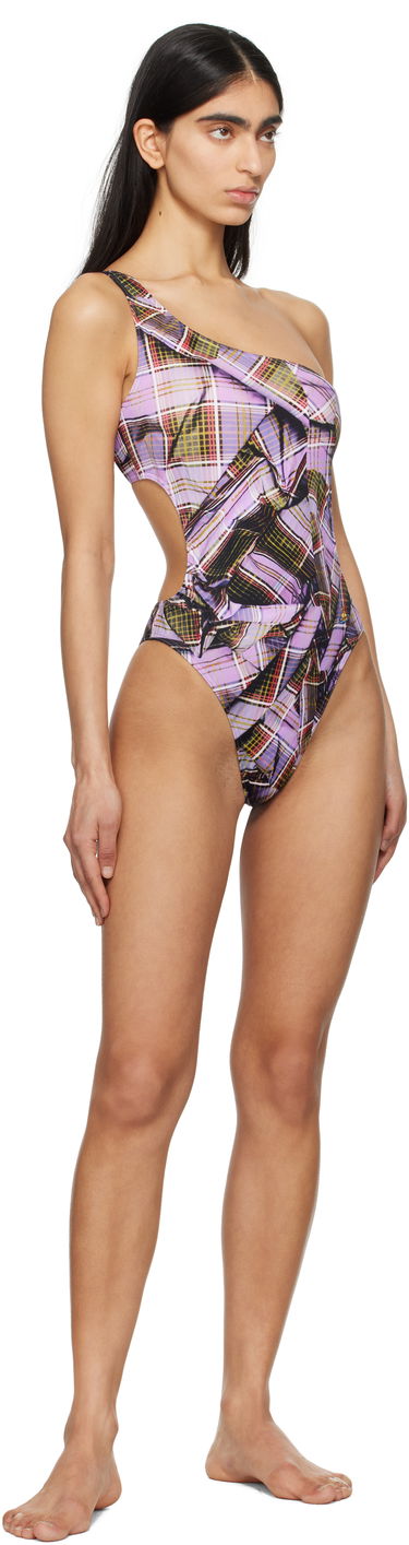 Plavky Vivienne Westwood Vivienne Westwood One Shoulder Swimsuit Fialová | 8101000H-J0099-, 3