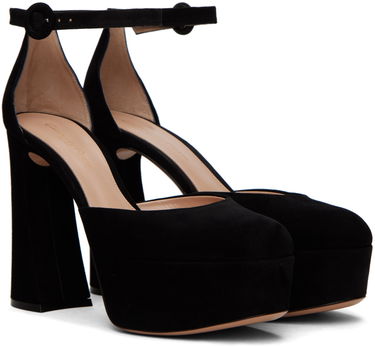 Tenisky a topánky Gianvito Rossi D'Orsay Suede Platform Heels Čierna | G40389.70RIC.CAM, 3