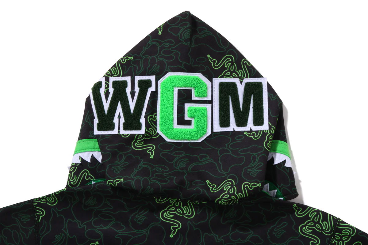 Bape x Razer Neon Camo Shark Full Zip Hoodie