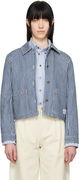 A.P.C. Frida Striped Cropped Denim Jacket