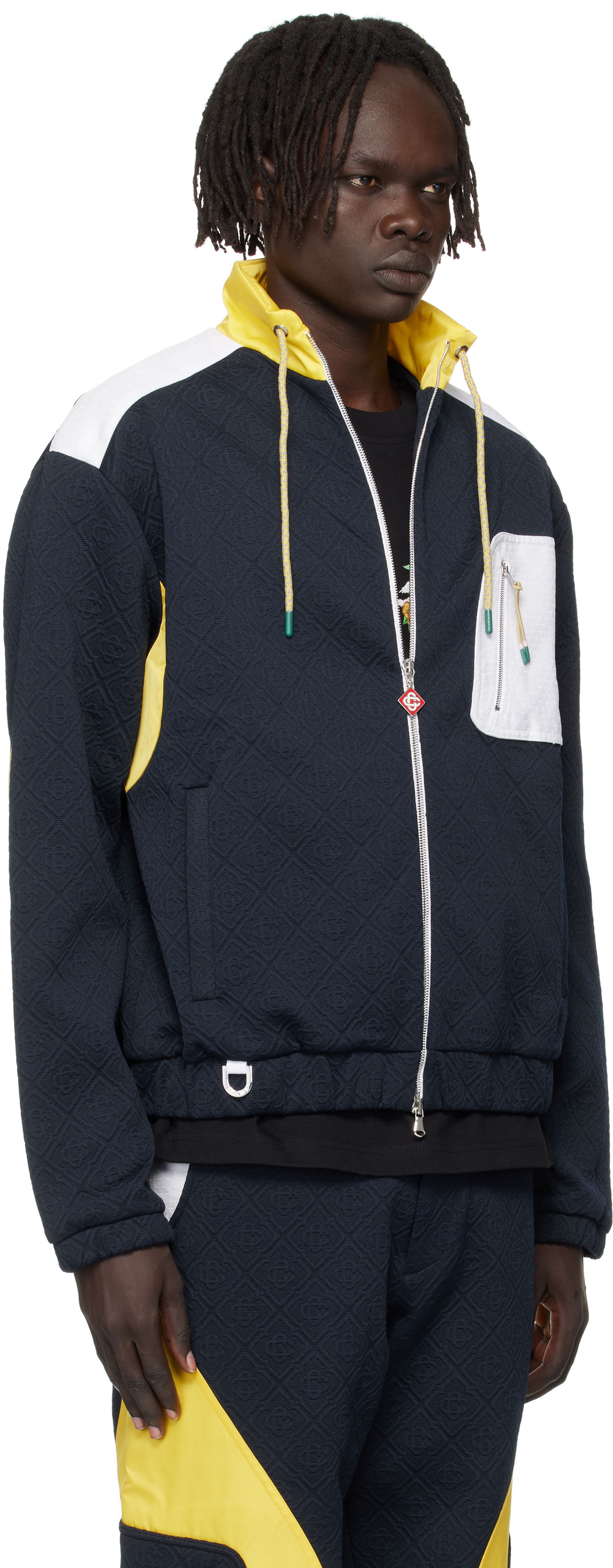 Bunda Casablanca Casablanca Jacquard Nylon Jacket Navy | MPF25-JK-389-02, 1