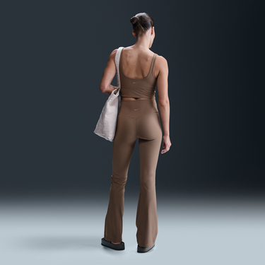 Súprava Nike Nike Zenvy High-Waisted Ribbed Flare Leggings Hnedá | HJ1846-233, 2