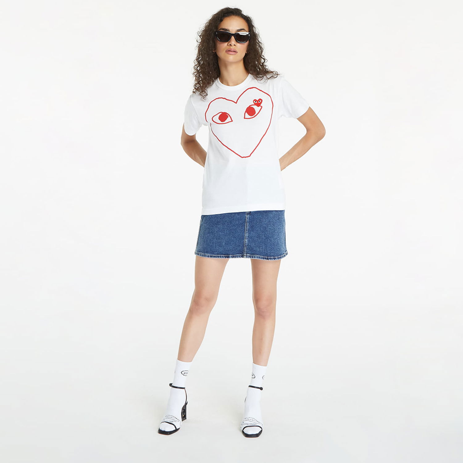 Tričko Comme des Garçons PLAY Heart Logo Short Sleeve Tee UNISEX White Biela | AX-T100 WHITE, 1