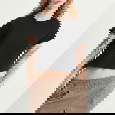 Crop Top Dime Cursive Baby T-Shirt Čierna | DIMEHO2514BLK, 2