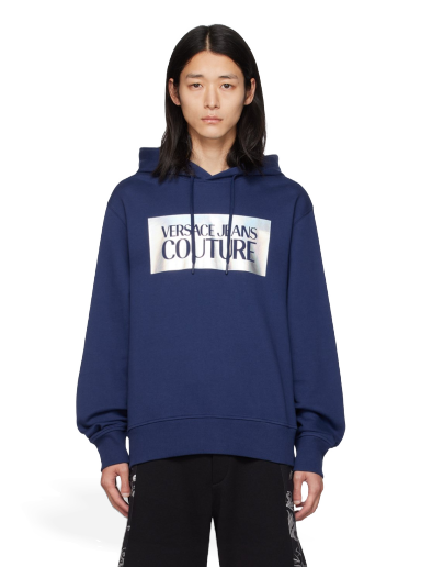 Mikina Versace Jeans Couture Printed Hoodie Navy | E75GAIF04_ECF03F