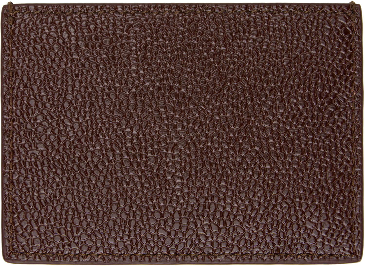 Peňaženka Thom Browne Leather Single Card Holder Hnedá | MAW020L-03542, 1