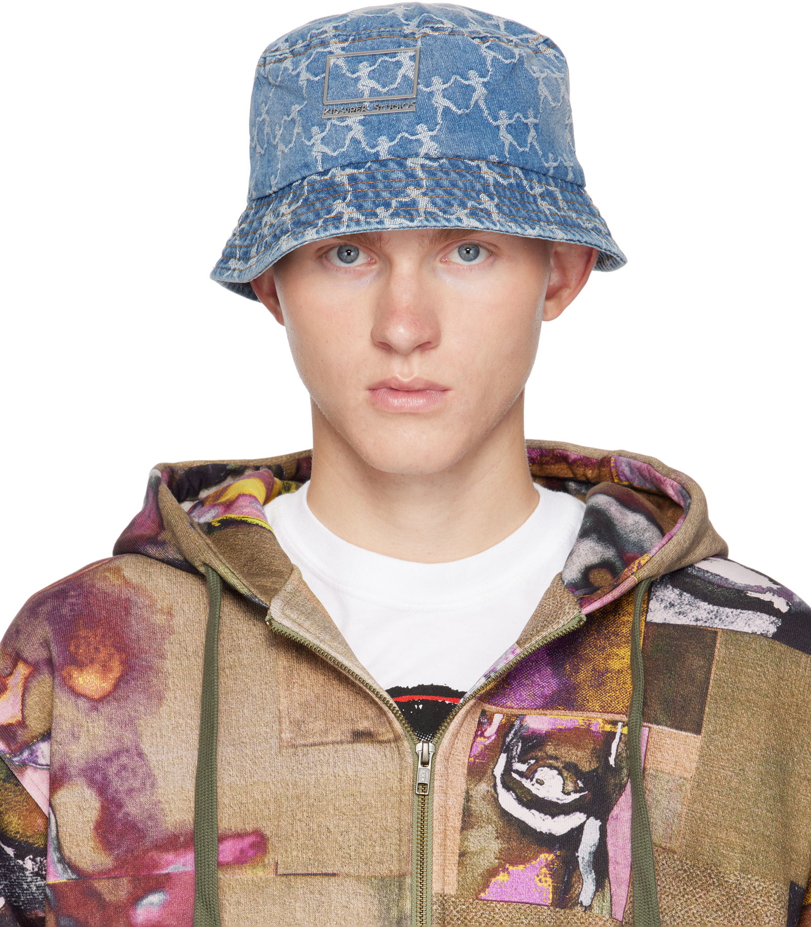 Dancing Ladies Jacquard Denim Bucket Hat