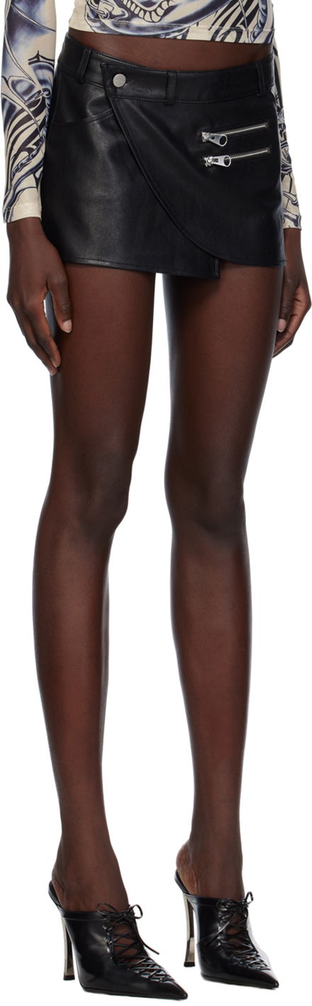 Sukňa Miaou Miaou Hunter Faux-Leather Miniskirt Čierna | 4035VLBLK, 1