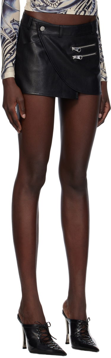 Sukňa Miaou Miaou Hunter Faux-Leather Miniskirt Čierna | 4035VLBLK, 1