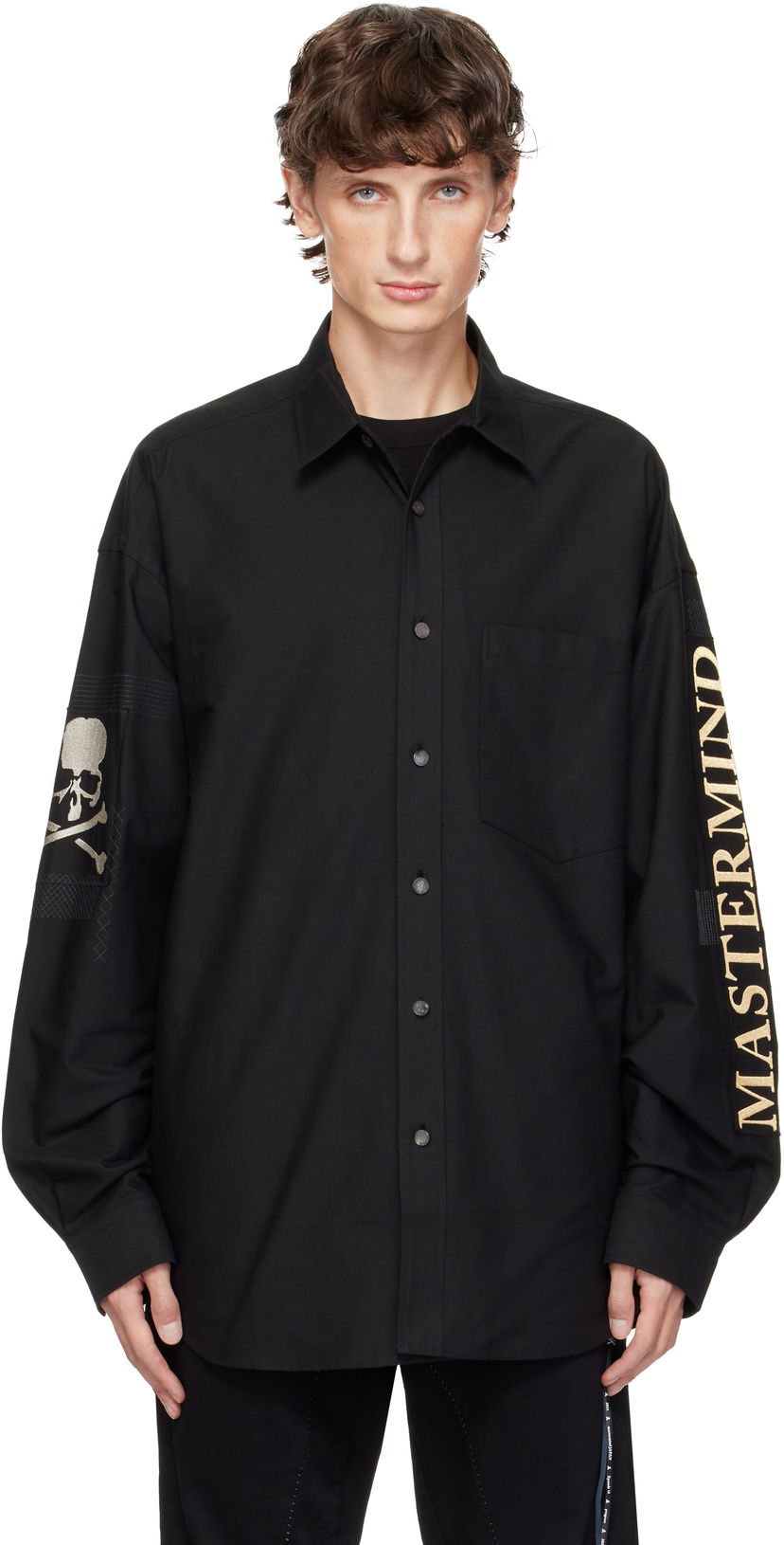 Košeľa Mastermind WORLD Oxford Shirt Čierna | MW24S13-SH001-020