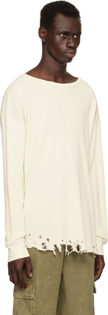 Sveter John Elliott John Elliott Folsom Distressed Thermal T-Shirt Biela | B295M66905A, 1
