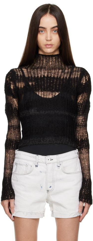 Sveter rag & bone Lillian Open-Knit Sweater Čierna | WAS22FS048FW48, 0