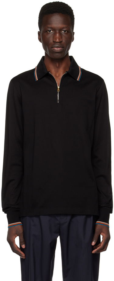 Polo tričko Paul Smith Paul Smith Long Sleeve Zip Polo Čierna | M1R-031Y-K00089-79, 0