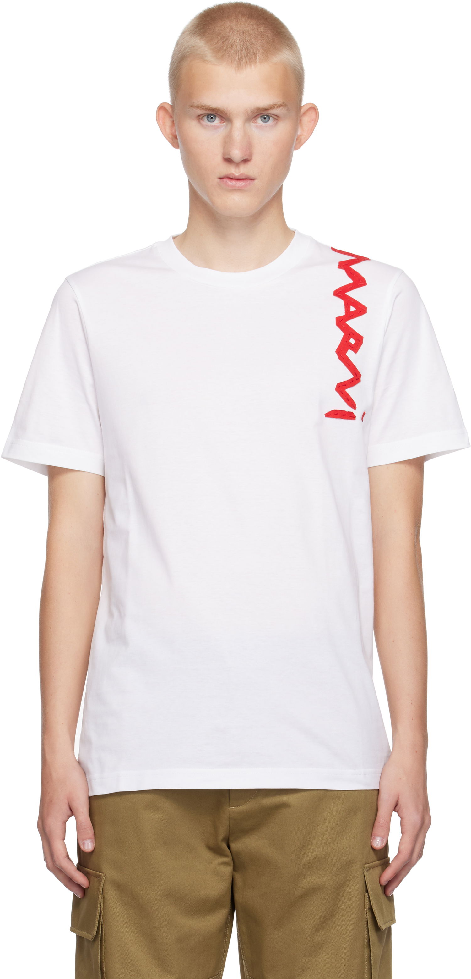 Tričko Marni Mending Logo T-Shirt Biela | HUMU0198X3 UTC017, 0