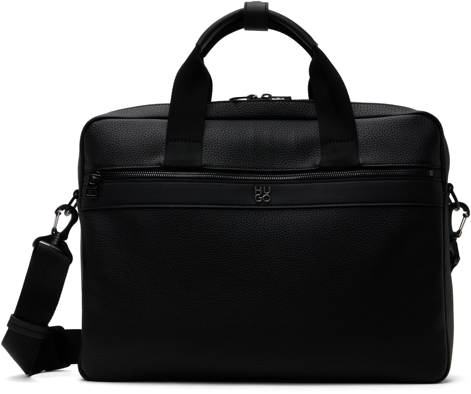 Batohy a tašky BOSS Logo Hardware Faux-Leather Briefcase Čierna | 50547428, 0
