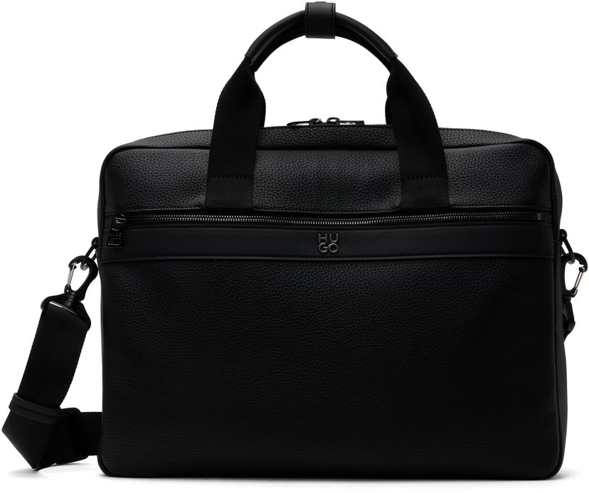 Batohy a tašky BOSS Logo Hardware Faux-Leather Briefcase Čierna | 50547428