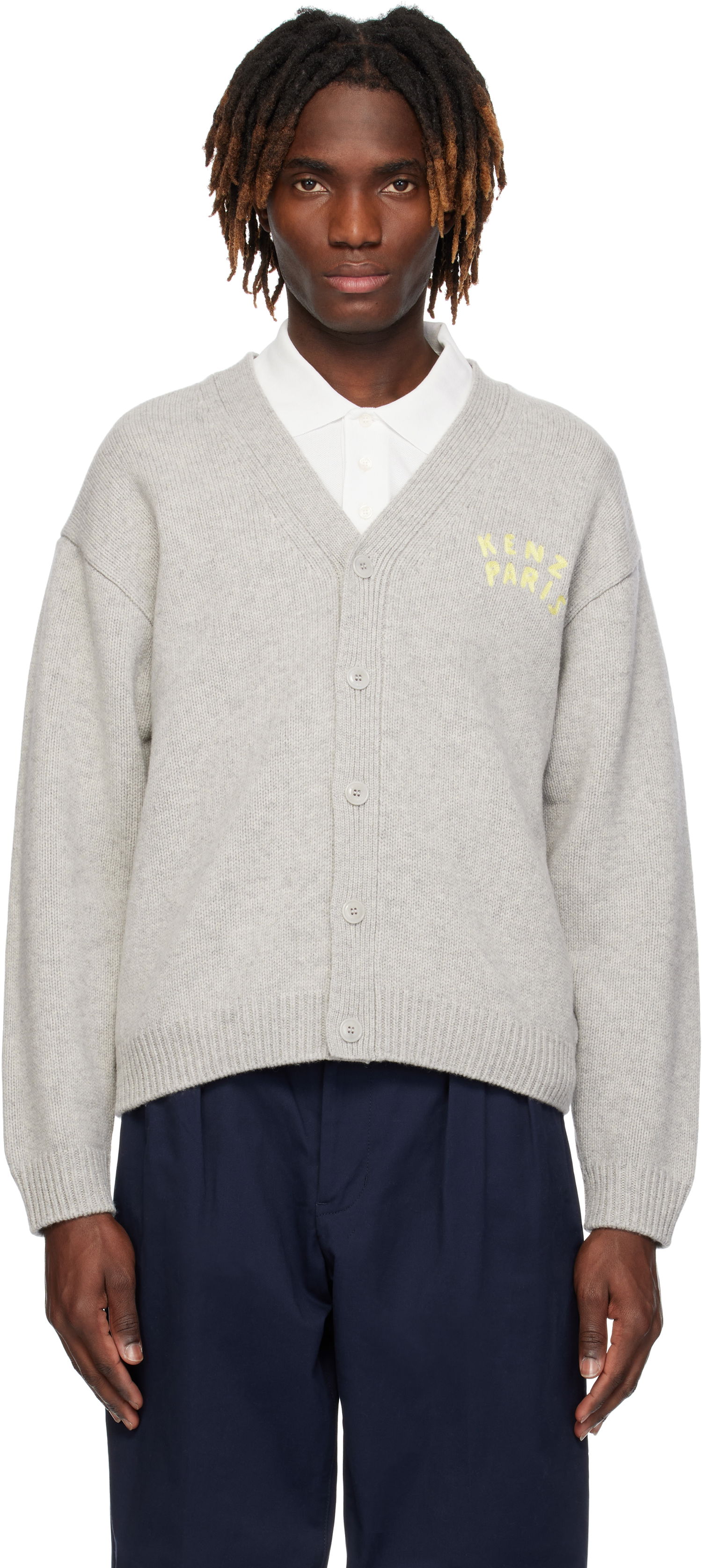 Sveter KENZO Kenzo Paris 'KENZO Dragonfly' Embroidered Cardigan Šedá | FF55CA7163CA, 0