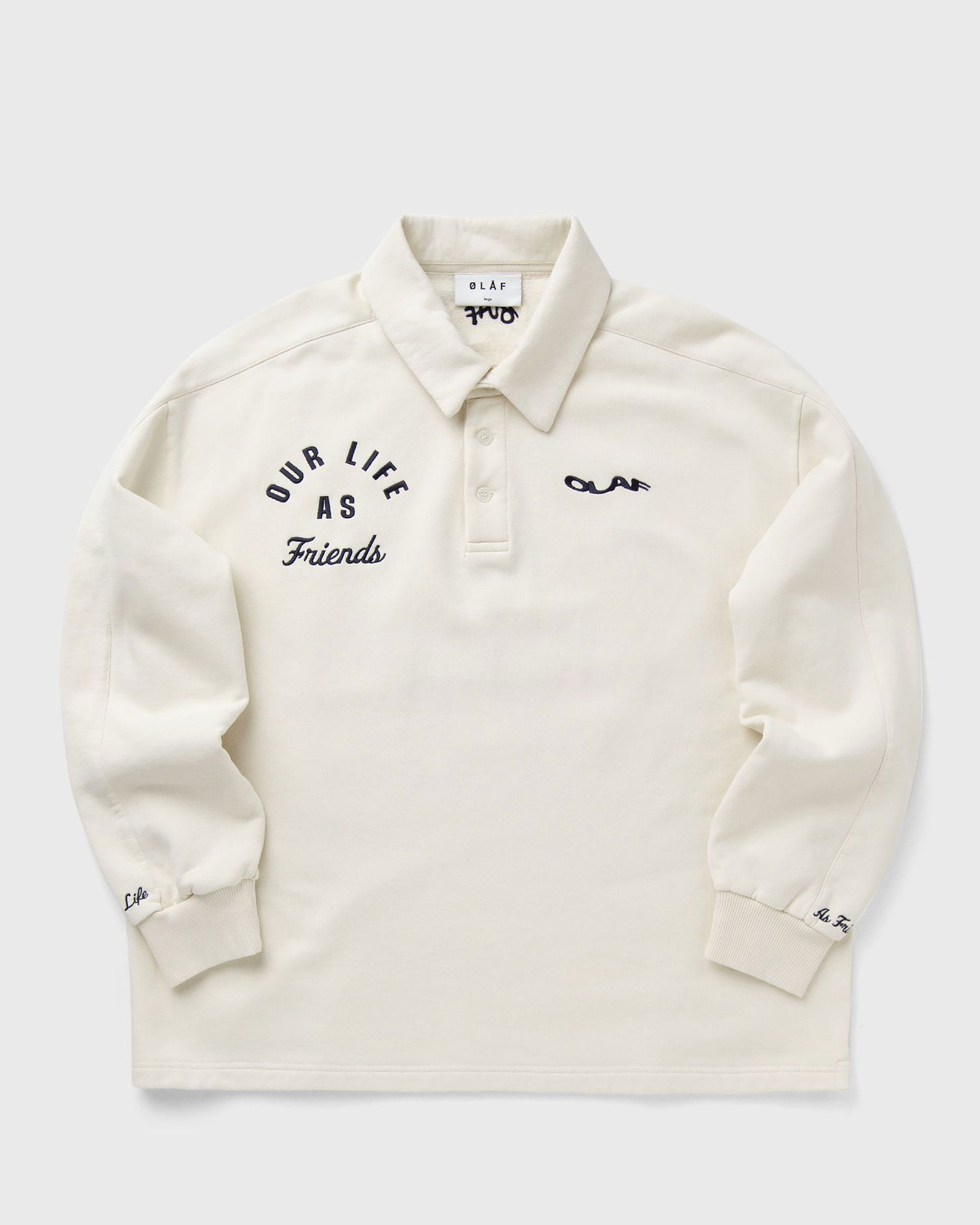 Polo tričko ØLÅF Olaf Varsity Polo Sweatshirt Biela | M200212-OFF-WHITE, 0