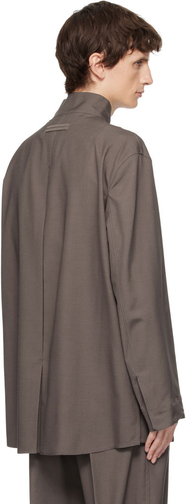 Bunda ZEGNA Standing Collar Overshirt Hnedá | 987038A9 SON95, 2