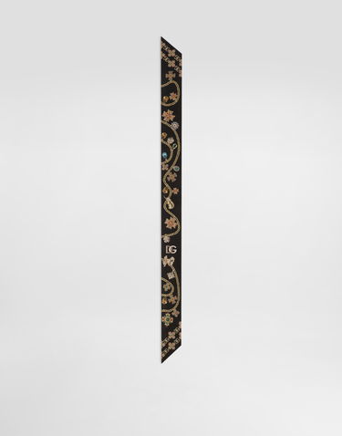 Šál Dolce & Gabbana Dolce & Gabbana Silk Twill Bandeau Čierna | FS215AGDDAWHN5SB, 2