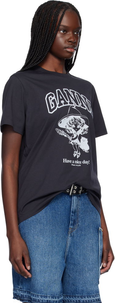 Tričko GANNI GANNI Witch Relaxed T-Shirt Čierna | T4138, 1