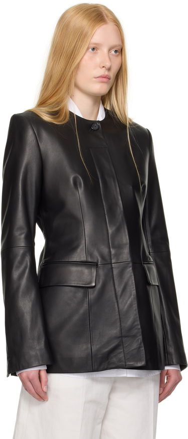 Bunda TOTEME TOTEME Collarless Leather Jacket Čierna | 252-WRO0192-LE0127, 1