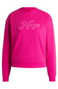 Relaxed Fit Cotton Blend Sweatshirt with Retro Logo by HUGO