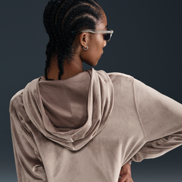 Mikina Nike Nike Sportswear Chill Knit Velour Full-Zip Hoodie Hnedá | HJ0954-233, 4