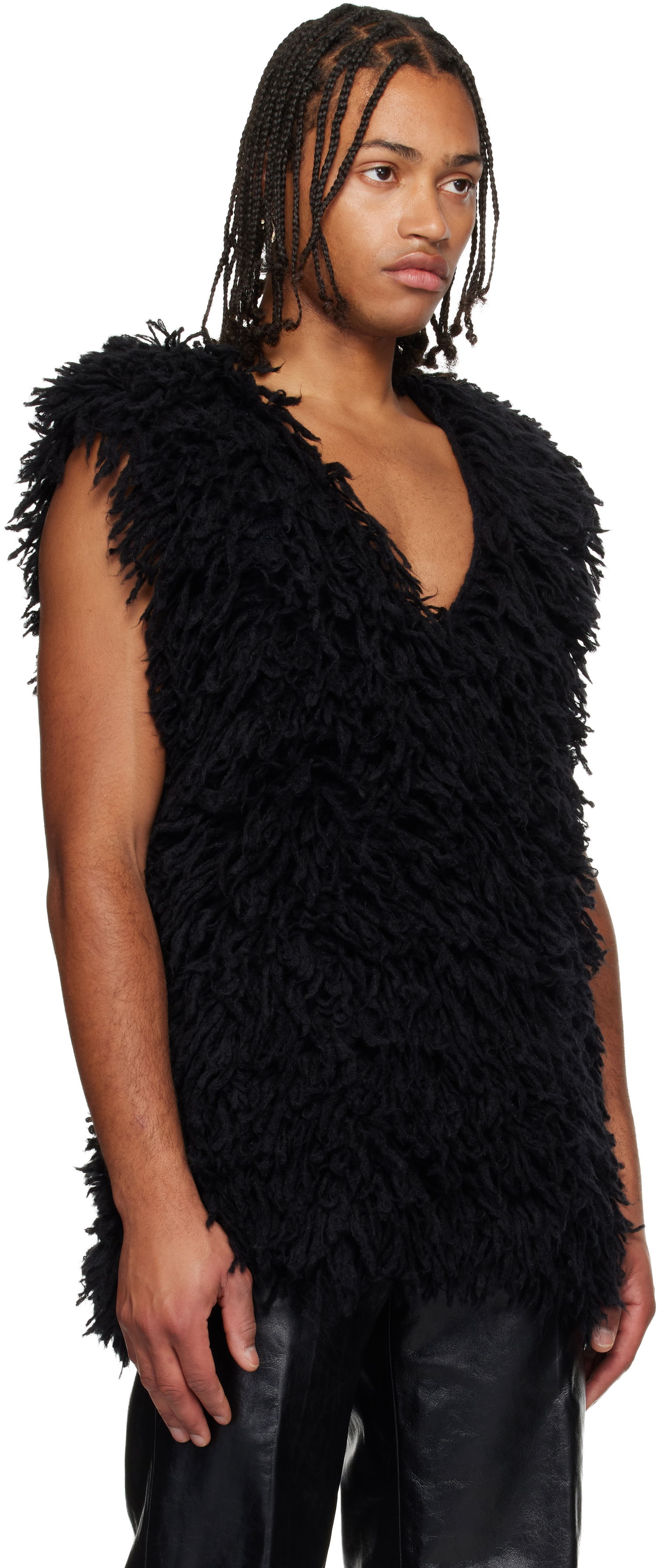 Vesta Dries Van Noten Dries Van Noten Shag-Knit Vest Čierna | 252-021227-2725, 1
