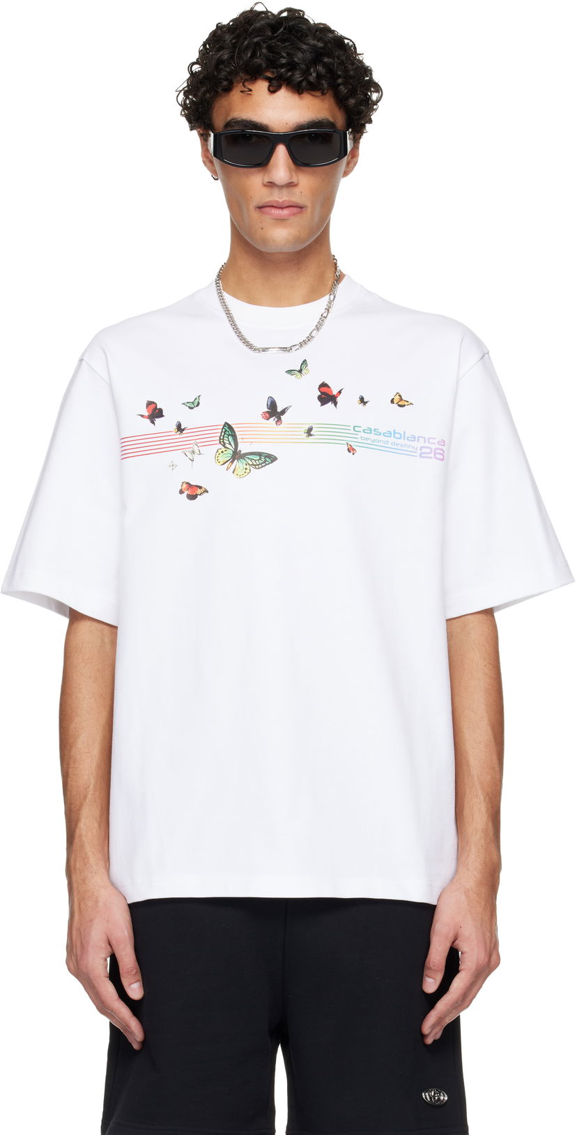 Tričko Casablanca Butterfly Oversized T-shirt Biela | M-SP26-JTS-044-01