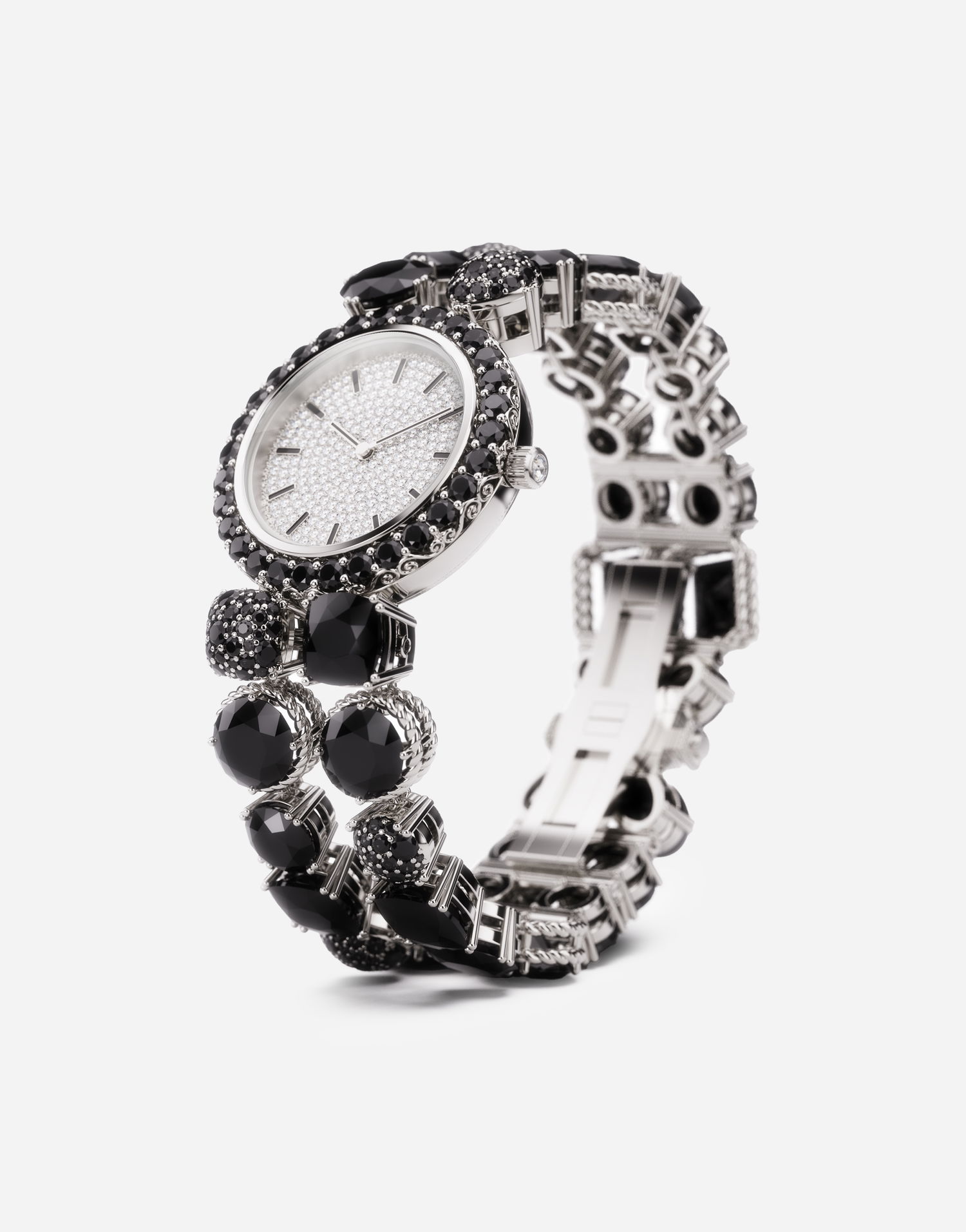 Hodinky Dolce & Gabbana Dolce & Gabbana Anna 18kt White Gold & Black Spinel Watch Metalická | WWQA2GWSPBL80001, 1