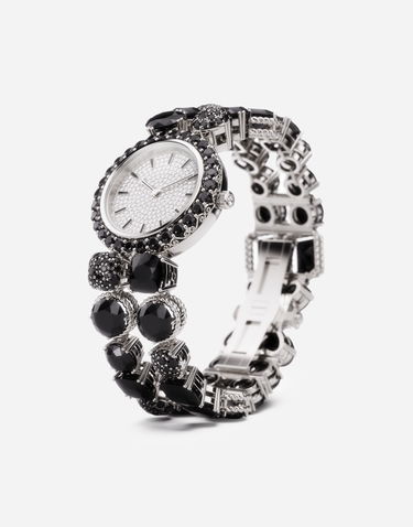 Hodinky Dolce & Gabbana Dolce & Gabbana Anna 18kt White Gold & Black Spinel Watch Metalická | WWQA2GWSPBL80001, 1