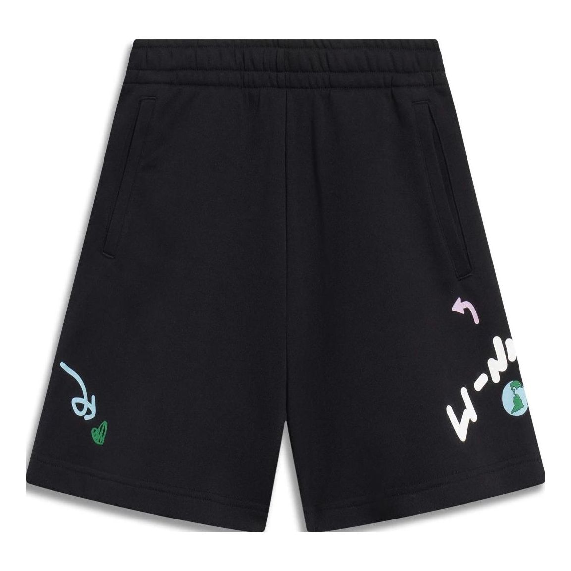 Šortky Li-Ning Graphic Print Cotton Shorts Čierna | AKST664-2, 0