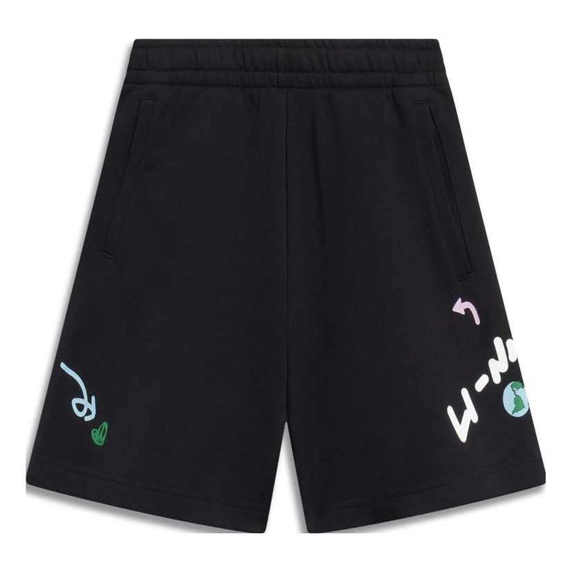 Šortky Li-Ning Graphic Print Cotton Shorts Čierna | AKST664-2