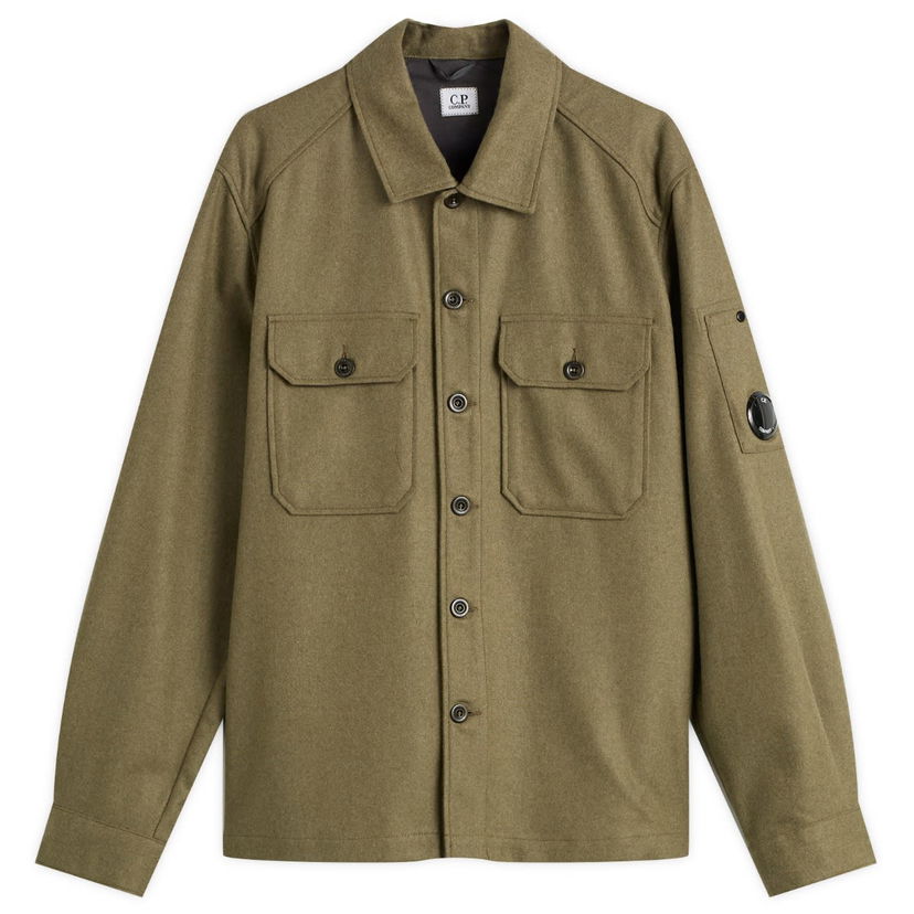 Košeľa C.P. Company C.P. Company Felt Lens Overshirt Zelené | 19CMOS271A-110498A-652