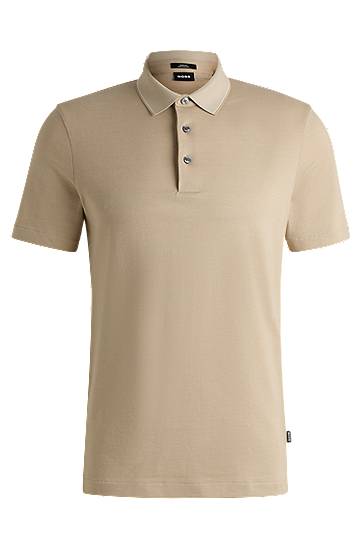 Polo tričko BOSS Slim Fit Polo Shirt with Contrast Collar Béžová | 50536853, 0