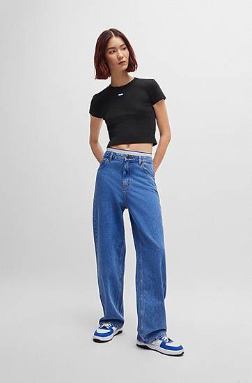 Džínsy BOSS Relaxed Fit Stonewashed Jeans Modrá | 50517262, 1