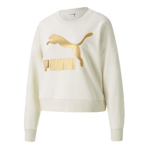 Sveter Puma Classics Logo Crewneck Sweatshirt Biela | 531382-73
