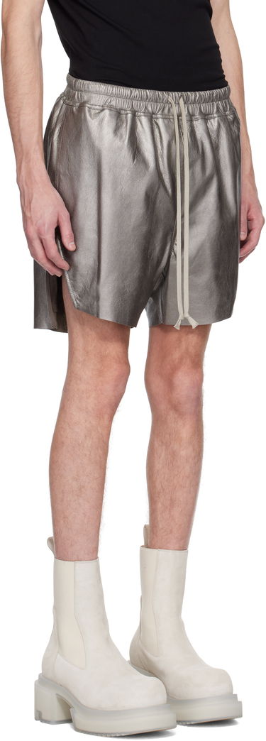 Šortky Rick Owens Rick Owens Hollywood Boxers Leather Shorts Metalická | RR01E5306 LBAM, 1